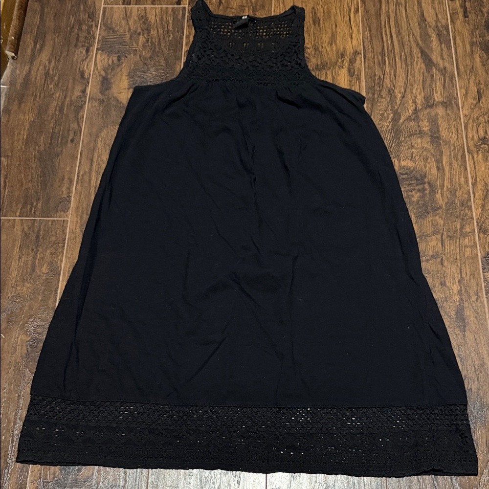 H&M Black Dress with Crochet Trim